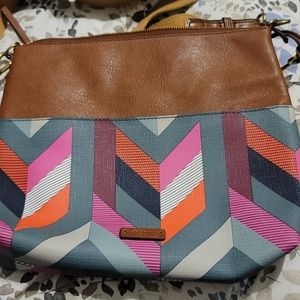 Fossil colorful geometric crossbody